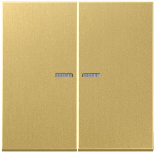 Лицевая панель Jung LS990 metal для 2-кл. выключателя с подсветкой латунь картинка